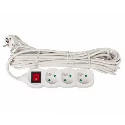 Przedłużacz mieszkaniowy 3GN/W z uziemieniem 10m 3x1 P1310 biały EMOS