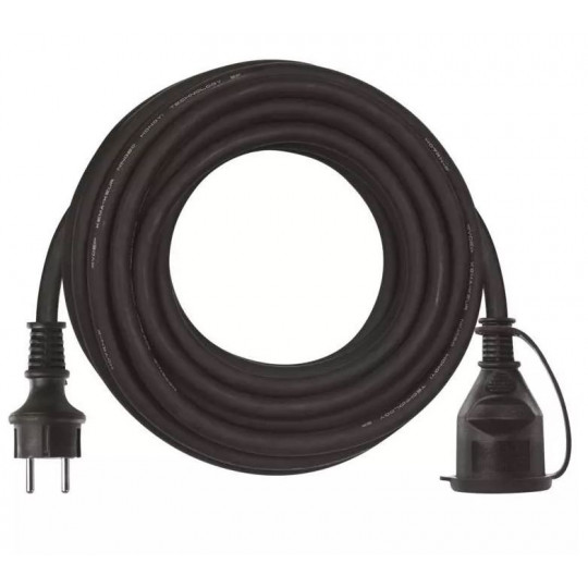 Extension cable 1-GN with grounding 10m OW3x1.5 black P01710 EMOS
