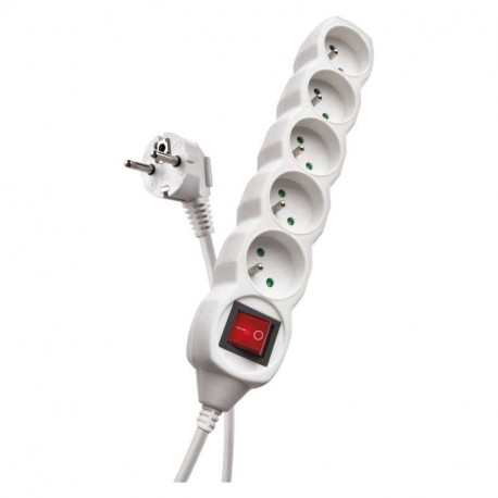 5-GN grounded circuit breaker extension cord 10m white 3x1 P1510 Emos