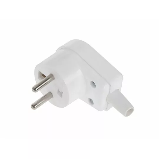 Grounded angle plug white VIPLAST Grounded angle plug white VIPLAST