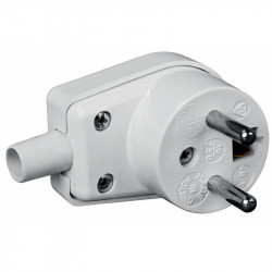 Angle plug with grounding 16A white WB-6 3300 ELEKTRO-PLAST