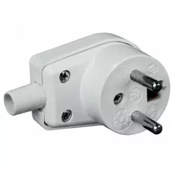 Angle plug with grounding 16A white WB-6 3300 ELEKTRO-PLAST