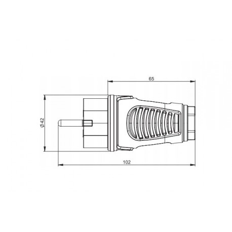 16A 2P+Z IP44 rubber plug 0521-S PCE