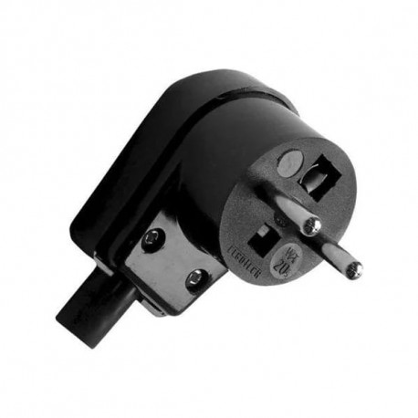 Wtyczka sieciowa kątowa 230V z uziemieniem czarna WT-20S-2 ELGOTECH