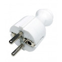 Straight 230V power plug with grounding white WT-30 ELGOTECH