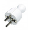 Straight 230V power plug with grounding white ELGOTECH