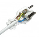 Straight 230V power plug with grounding white WT-30 ELGOTECH