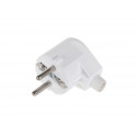 Angled mains plug 230V white z/u WT-20