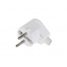 Angled mains plug 230V white with grounding ELGOTECH