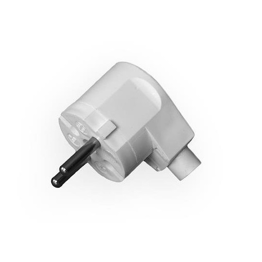 Angled power plug without grounding white 230V ELGOTECH