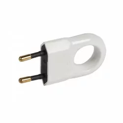 Flat plug with handle 10A/230V white D.3104 PAWBOL