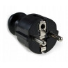 Straight 230V power plug with grounding black ELGOTECH