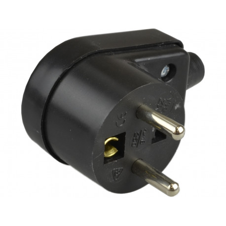 Black grounded cat plug 16A 220-05 Viplast