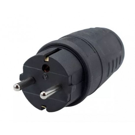 Wtyczka gumowa z uziemieniem IP44 16/250 czarna WT-30G Elgotech