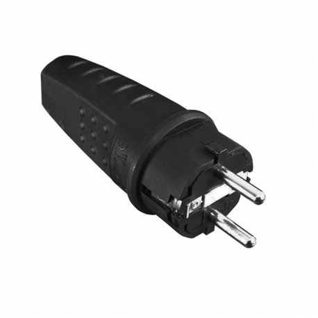 Wtyczka gumowa z uziemieniem IP44 16/250 czarna WT-30G Elgotech