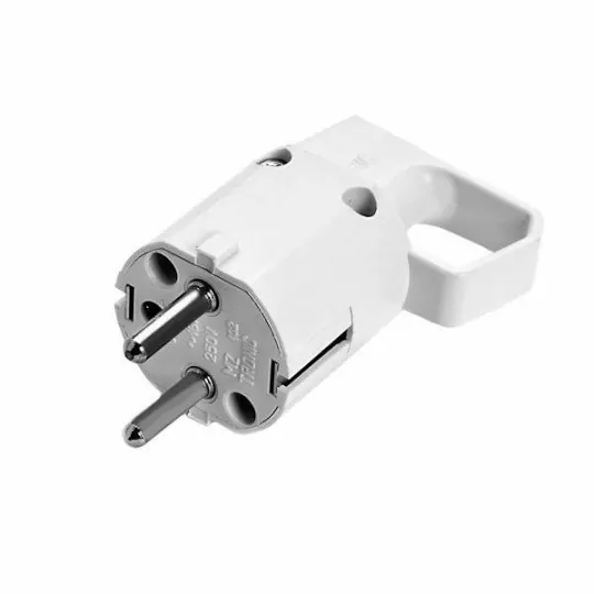Wtyczka z uchem Uni-Schuko biała 16A 325-01 ViPlas