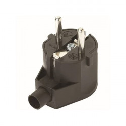 Angled 230V power plug with grounding black WT-20-2 ELGOTECH