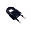 Flat plug with handle 10A/230V black D.3104C PAWBOL