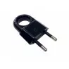 Flat plug with handle 10A 250V black PAWBOL