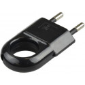 Flat plug with handle 10A/230V black D.3104C PAWBOL