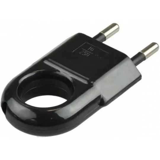 Flat plug with handle 10A 250V black PAWBOL