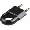 Flat plug with handle 10A 250V black PAWBOL