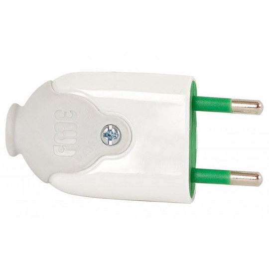 Flat plug 10A 250V white ELEKTRO-PLAST Opatówek