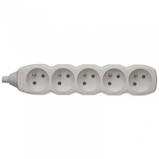 EMOS 5-socket grounded extension cord socket white