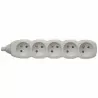 EMOS 5-socket grounded extension cord socket white