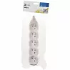 EMOS 5-socket grounded extension cord socket white