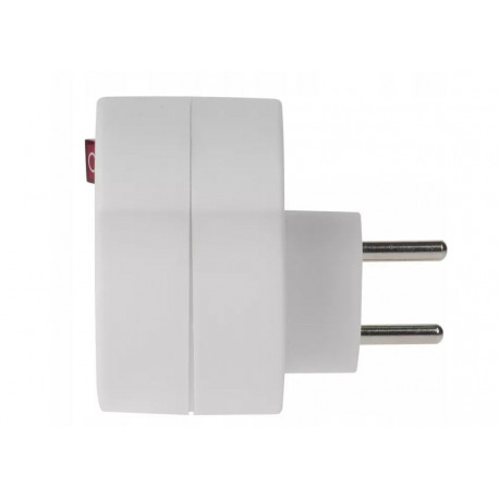 2-GN grounded plug splitter with switch white P0062 EMOS