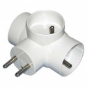 3GN grounded plug splitter E2010 P0024 white EMOS