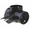 3GN grounded plug splitter black P0030 Emos