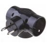 3GN grounded plug splitter black P0030 Emos
