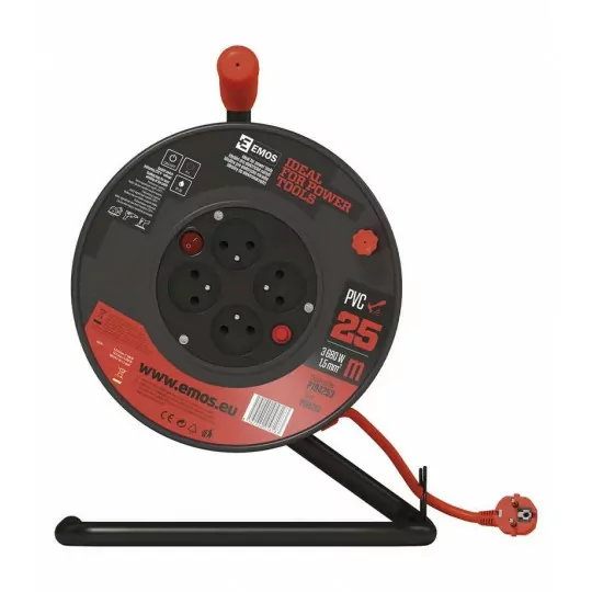 Reel extension cable 4/GN with ground 25m 3x1.5 P194253 Emos