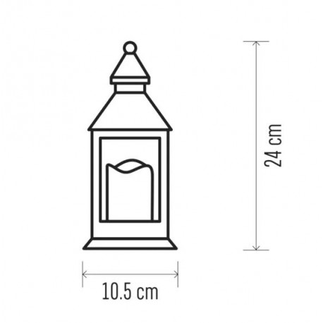 LED candle lantern 24cm 3xAAA ZY2114 white Emos
