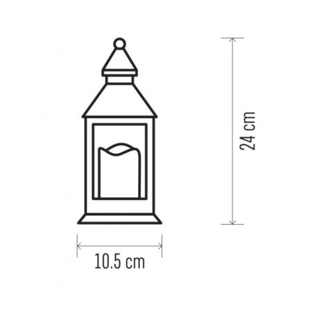 LED candle lantern 24cm 3xAAA ZY2114 black Emos