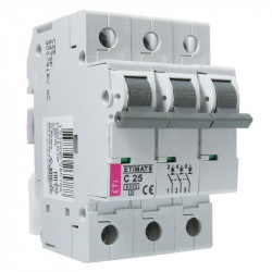 Overcurrent circuit breaker 3P C 25A 6kA 7115P ETI