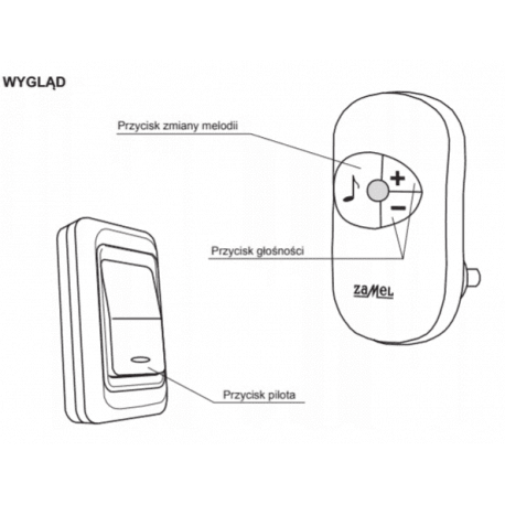 Dzwonek bezprzew. 230V ST-930 DISCO biały Zamel