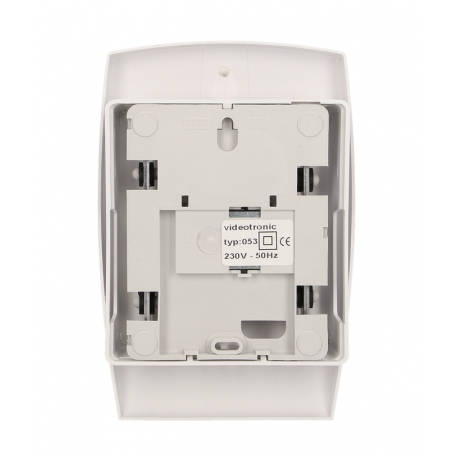 Dzwonek przewodowy dwutonowy Gong 230V 053/BI biały VIDEOTRONIC