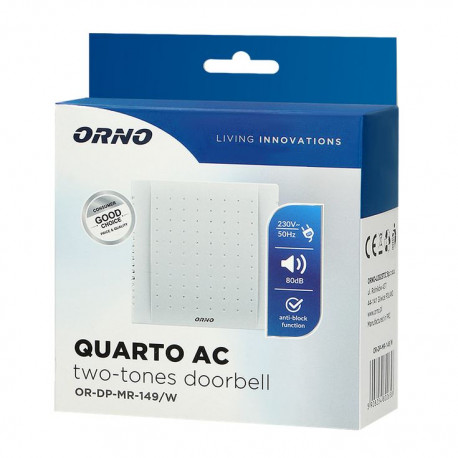 Dzwonek przewodowy 230V QUARTO OR-DP-MR-149/W Orno