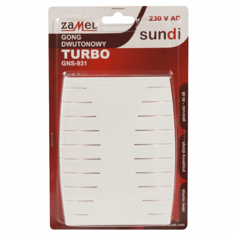Double gong bell. TURBO 230V GNS-931 white ZAMEL