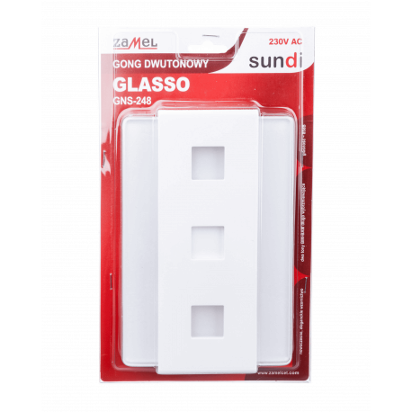 Dzwonek Gong 2-tonowy GLASSO 230V GNS-248-BIA Zamel