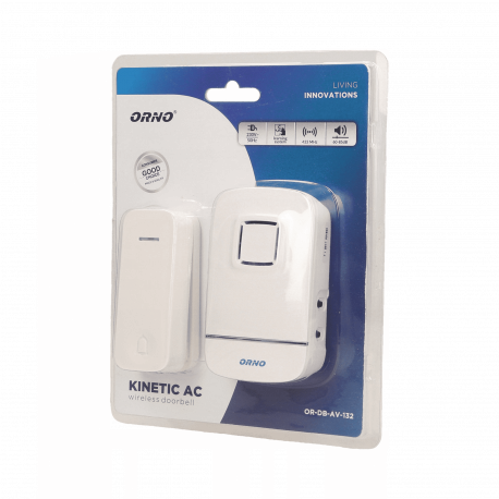 Dzwonek bezprzewodowy 230V KINETIC OR-DB-AV-132 biały Orno