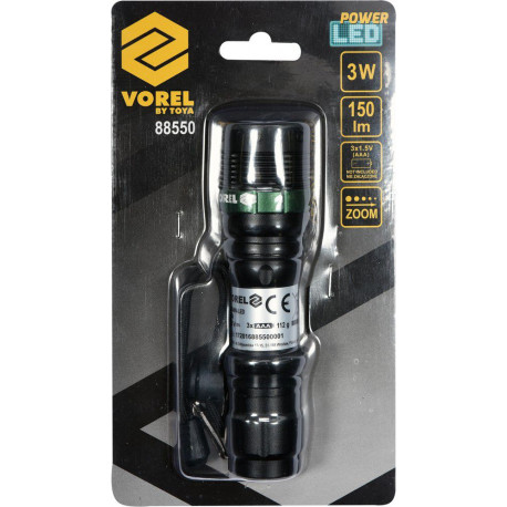 Latarka LED CREE 3W 3xAAA 88550 Vorel