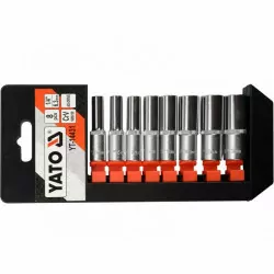 Set of long sockets 1/4" 8 parts (5.5-13) YT-14431 YATO