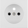 Square grounded socket faceplate with blinds snow white 53965768999 BERKER