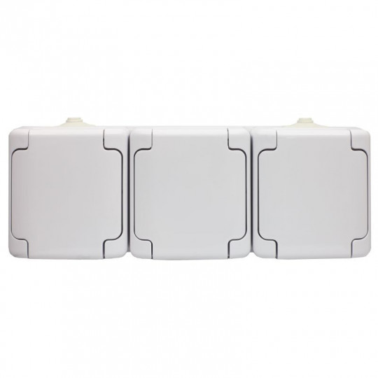 Breeze triple socket with flap white 1804-40 white IP44 Kos