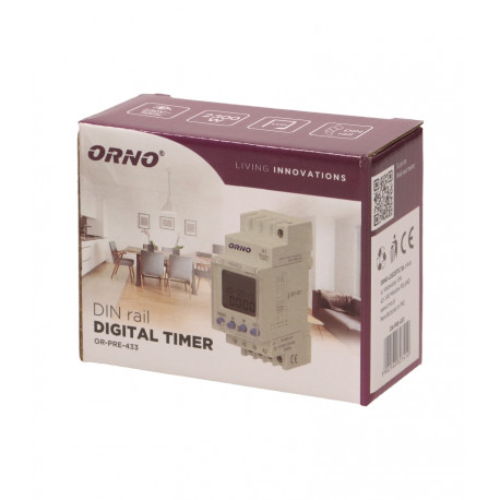 Timer LCD DIN rail OR-PRE-433 Orno