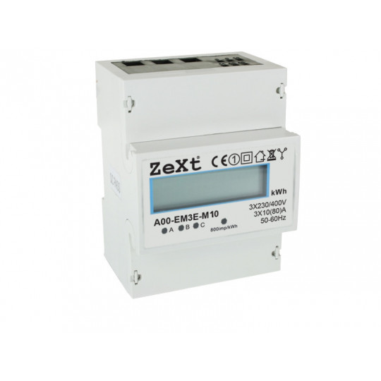 Licznik energii 3-fazowy 10A - LCD ZEXT